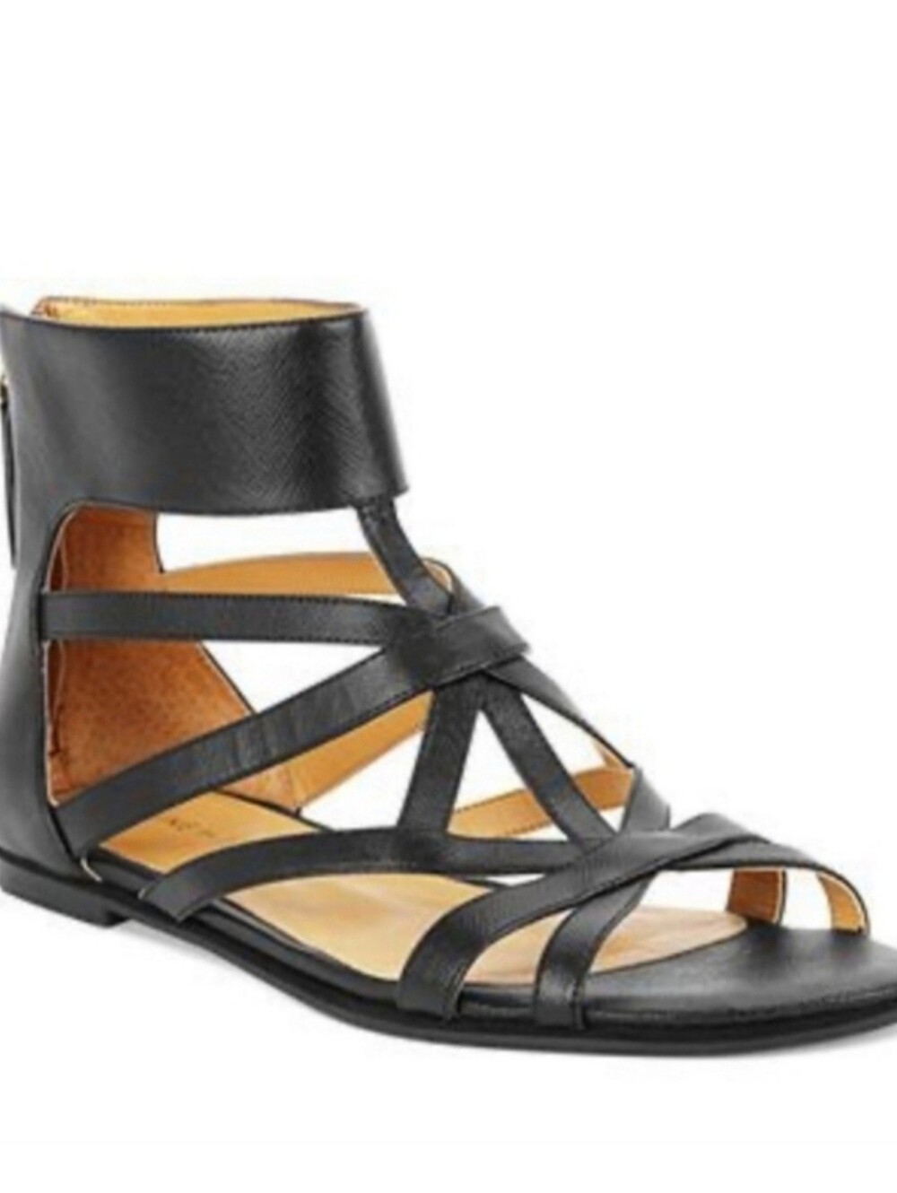 Nine West Hakuna Caged Flat Sandals in Black